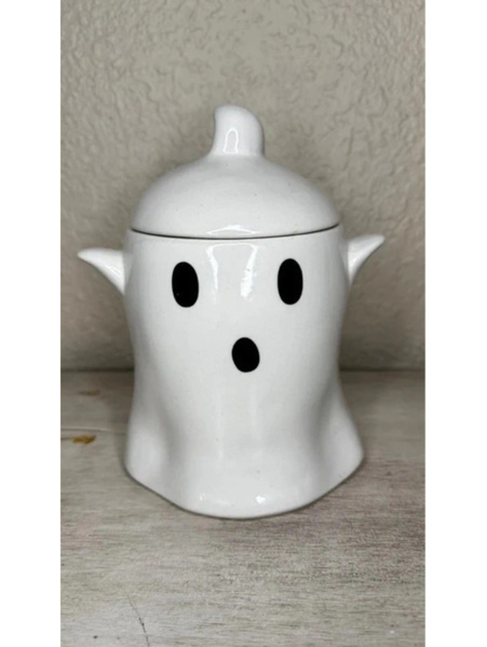 Cute White Ghost Cookie Jar Canister with Lid